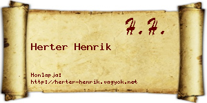 Herter Henrik névjegykártya